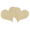 Double Heart Cutout #1001 - Multiple Sizes Available - Unfinished Wood Cutout Shapes