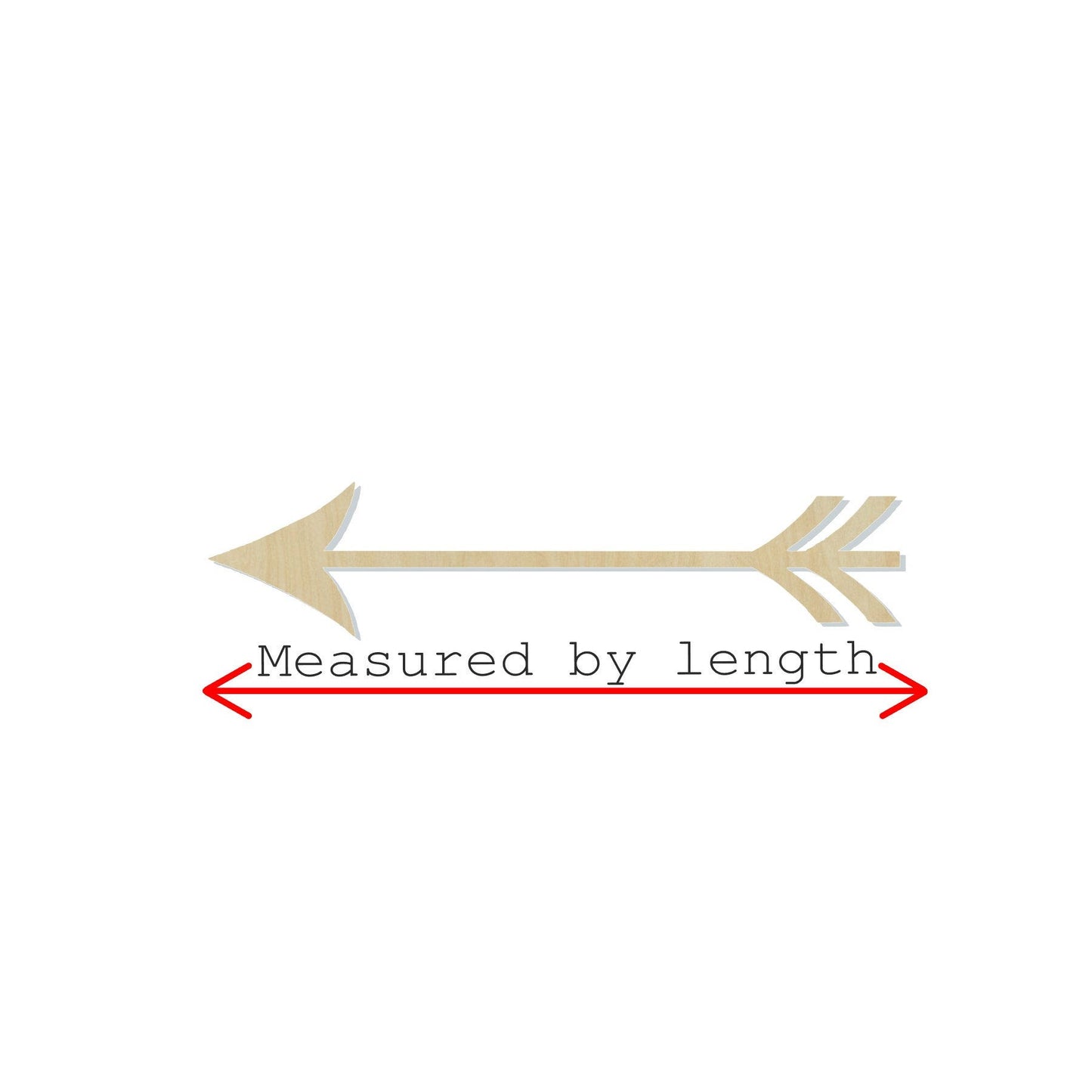 Arrow with 3 Feathers Wood Blank #1041 - Multiple Sizes Available - Unfinished Wood Cutout Shapes