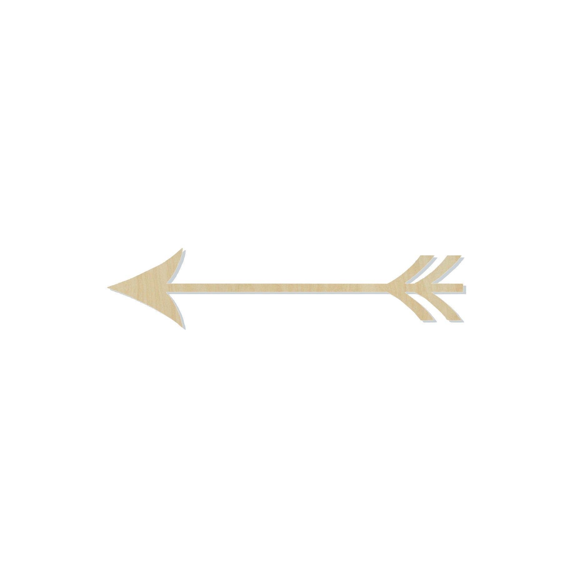 Arrow with 3 Feathers Wood Blank #1041 - Multiple Sizes Available - Unfinished Wood Cutout Shapes