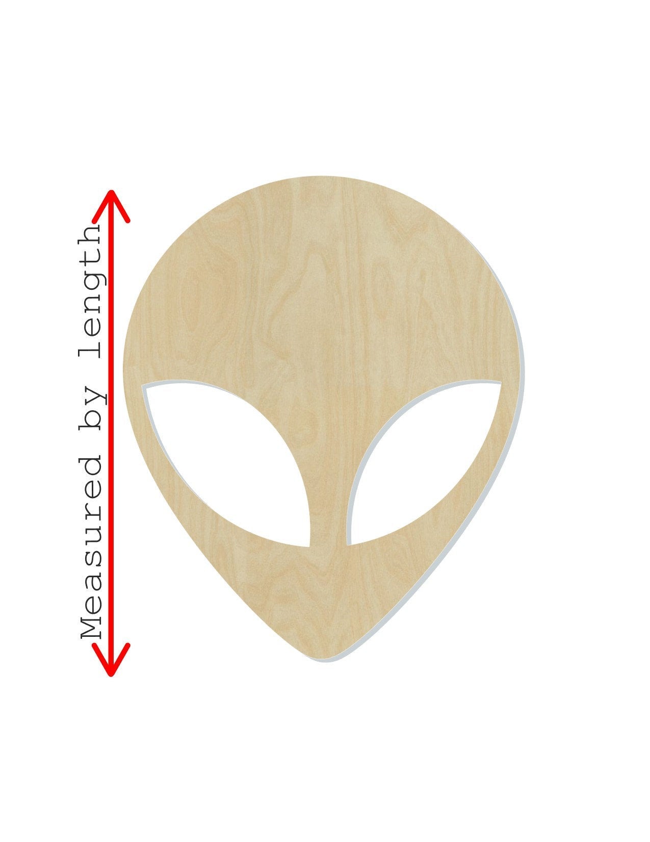 Alien Head Blank Alien UFO #1119 - Multiple Sizes Available - Unfinished Wood Cutout Shapes