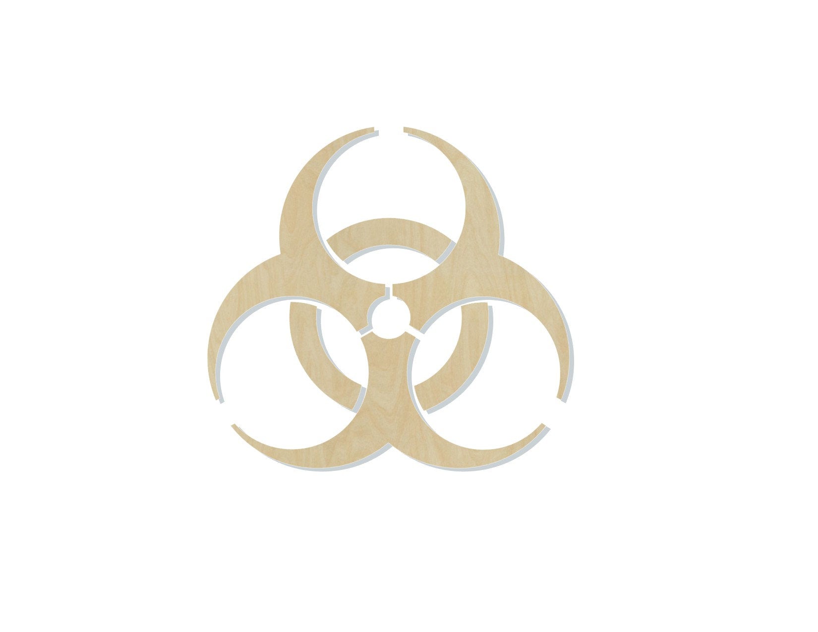 Bio hazard Symbol Wood Cutouts #1187 - Multiple Sizes Available - Unfinished Cutout Shapes