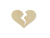 Broken Heart Cutout wood blank Heart broken Valentine Heart Shape #1223 - Multiple Sizes Available - Unfinished Wood Cutout Shapes