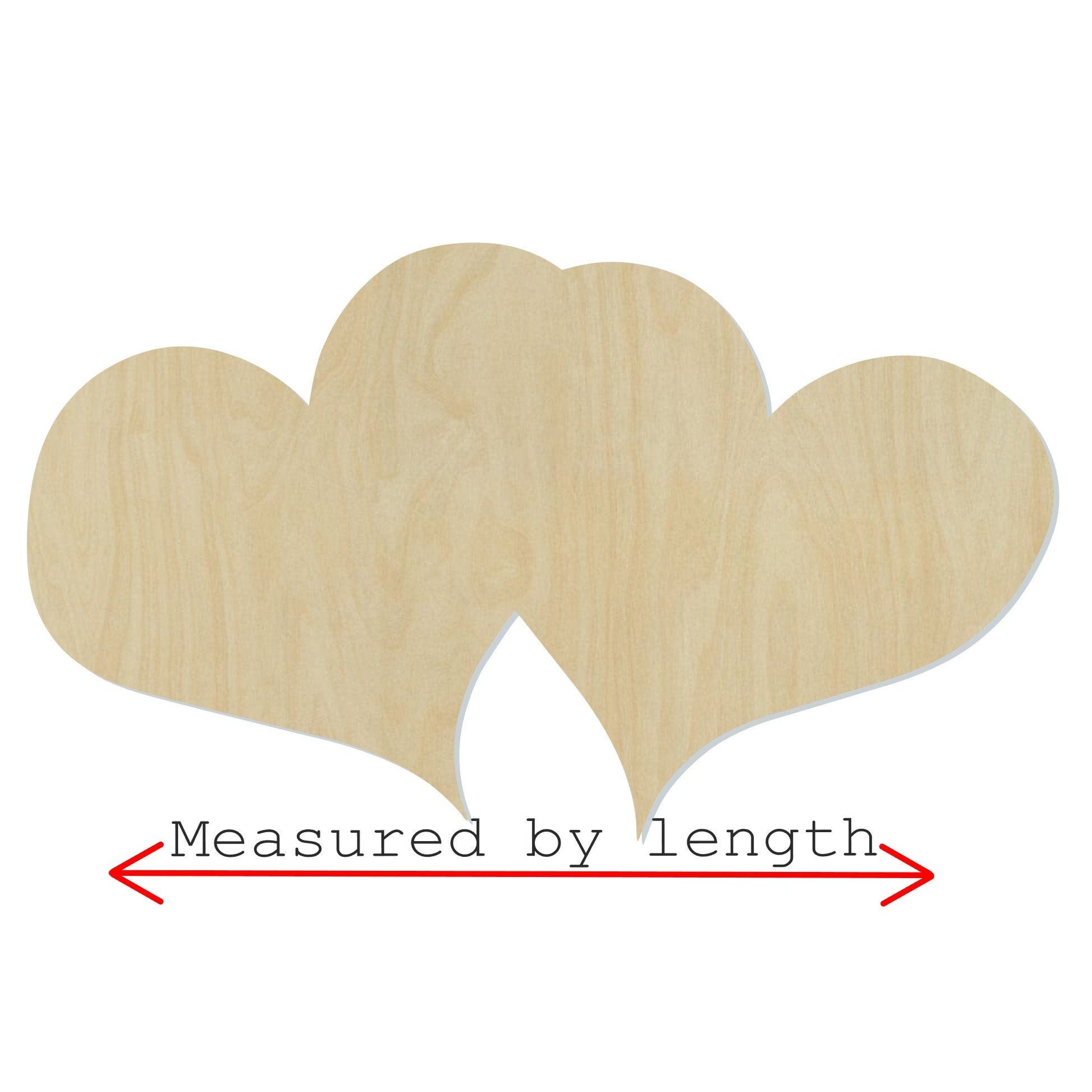 Double Heart Cutout #1001 - Multiple Sizes Available - Unfinished Wood Cutout Shapes