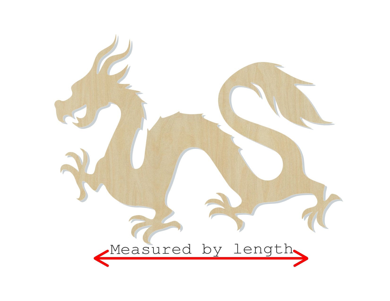 Chinese Dragon Wood blank cutouts Chinese New Year Celebration paint yourself #1306 - Multiple Sizes Available - Unfinished Cutout Shapes