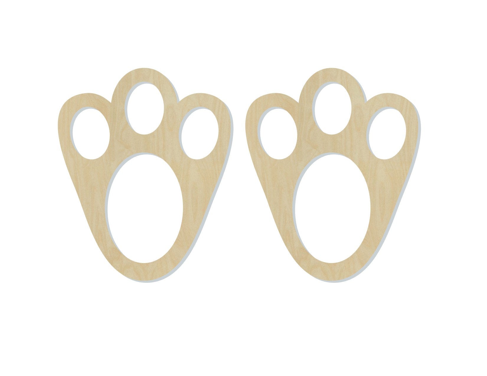 Easter Bunny Footprints Stencil wood blank cutouts DIY Paint kits Holiday Craft #1425 - Multiple Sizes Available - Unfinished Cutout Shapes