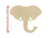 Elephant Head Cutout wood cutouts Zoo animals cutouts DIY Paint kit #1434 - Multiple Sizes Available - Unfinished Cutout Shapes