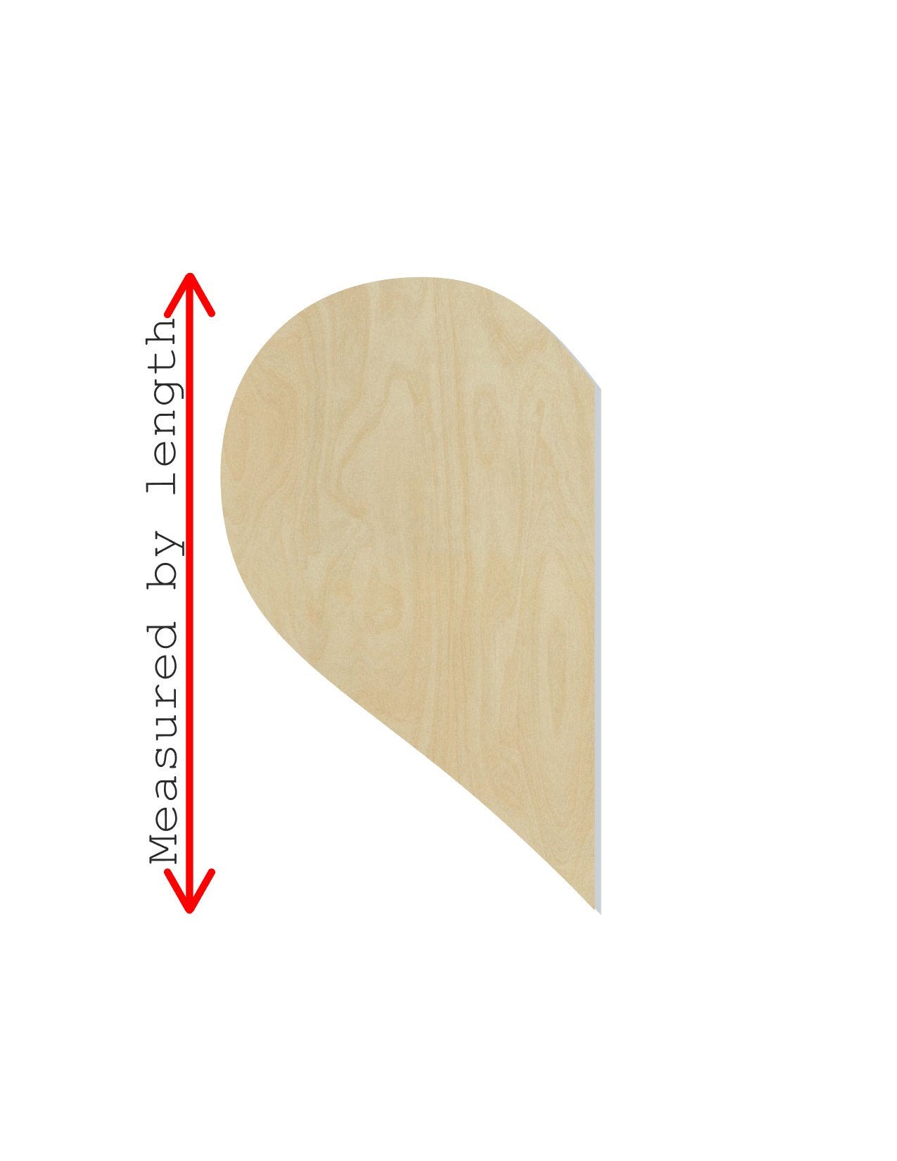 Half Heart wood blank cutouts Broken heart Valentine's Day DIY paint kit #1572 - Multiple Sizes Available - Unfinished Cutout Shapes
