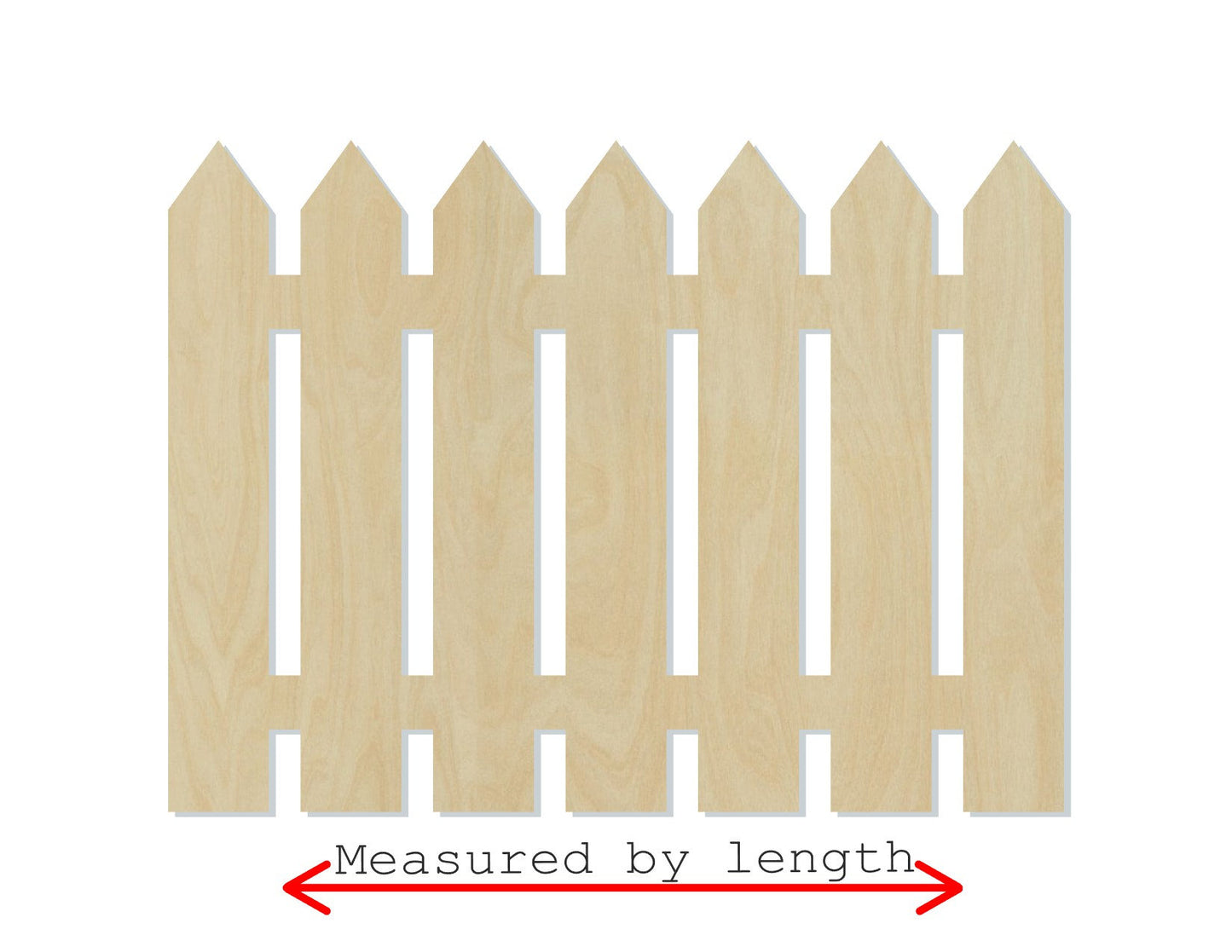 Picket Fence wood shape wood cutout white picket fence DIY paint #1845 - Multiple Sizes Available - Unfinished Wood Cutout Shapes
