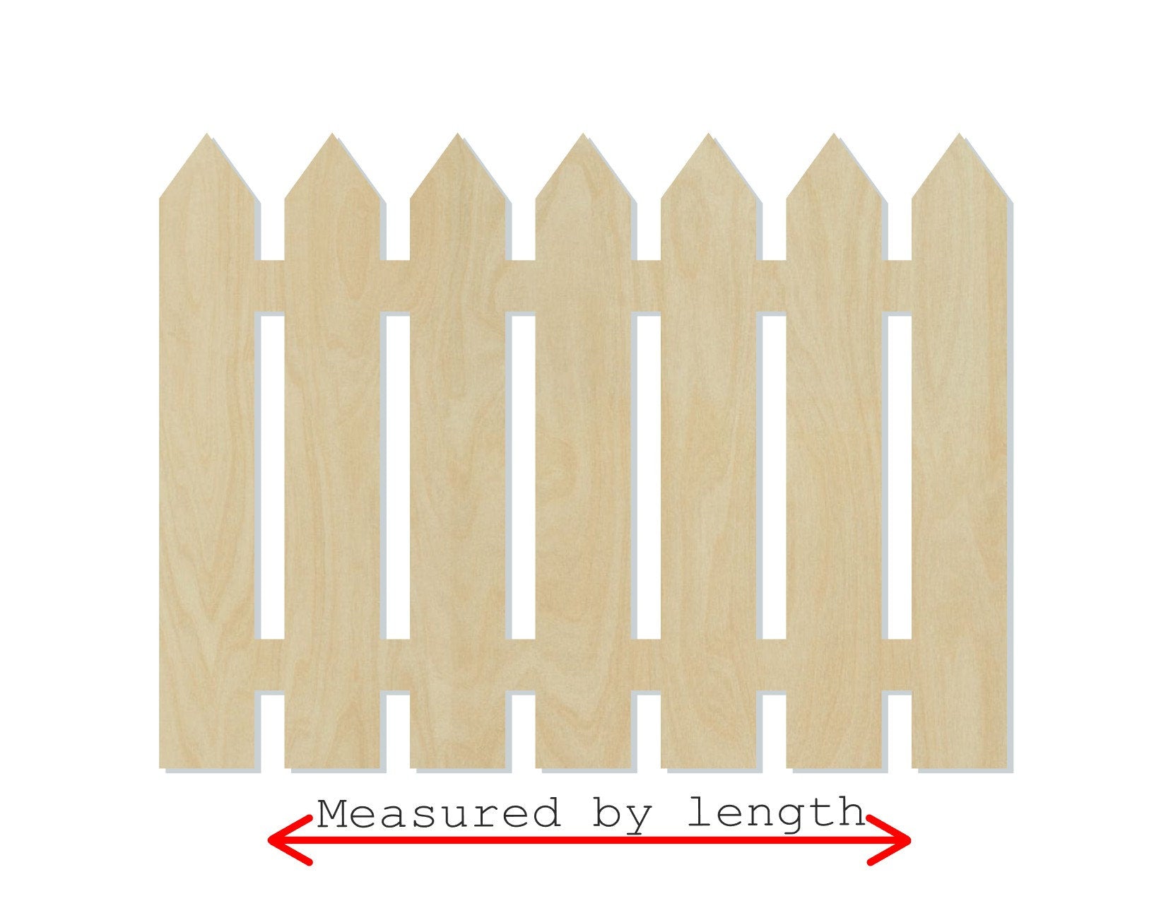 Picket Fence wood shape wood cutout white picket fence DIY paint #1845 - Multiple Sizes Available - Unfinished Wood Cutout Shapes