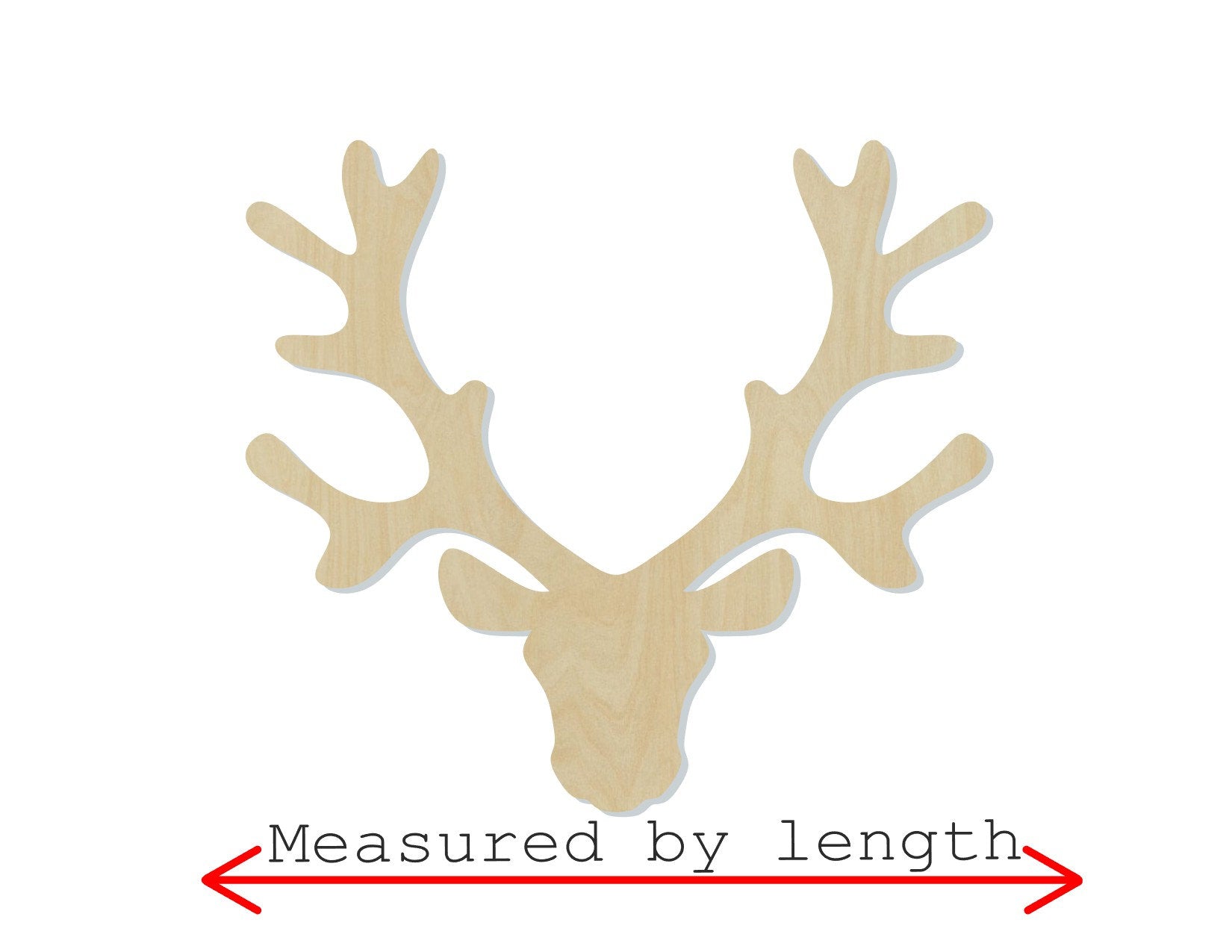 Reindeer Head wood shape wood cutouts Hutning DIY Paint kit #1918 - Multiple Sizes Available - Unfinished Wood Cutout Shapes