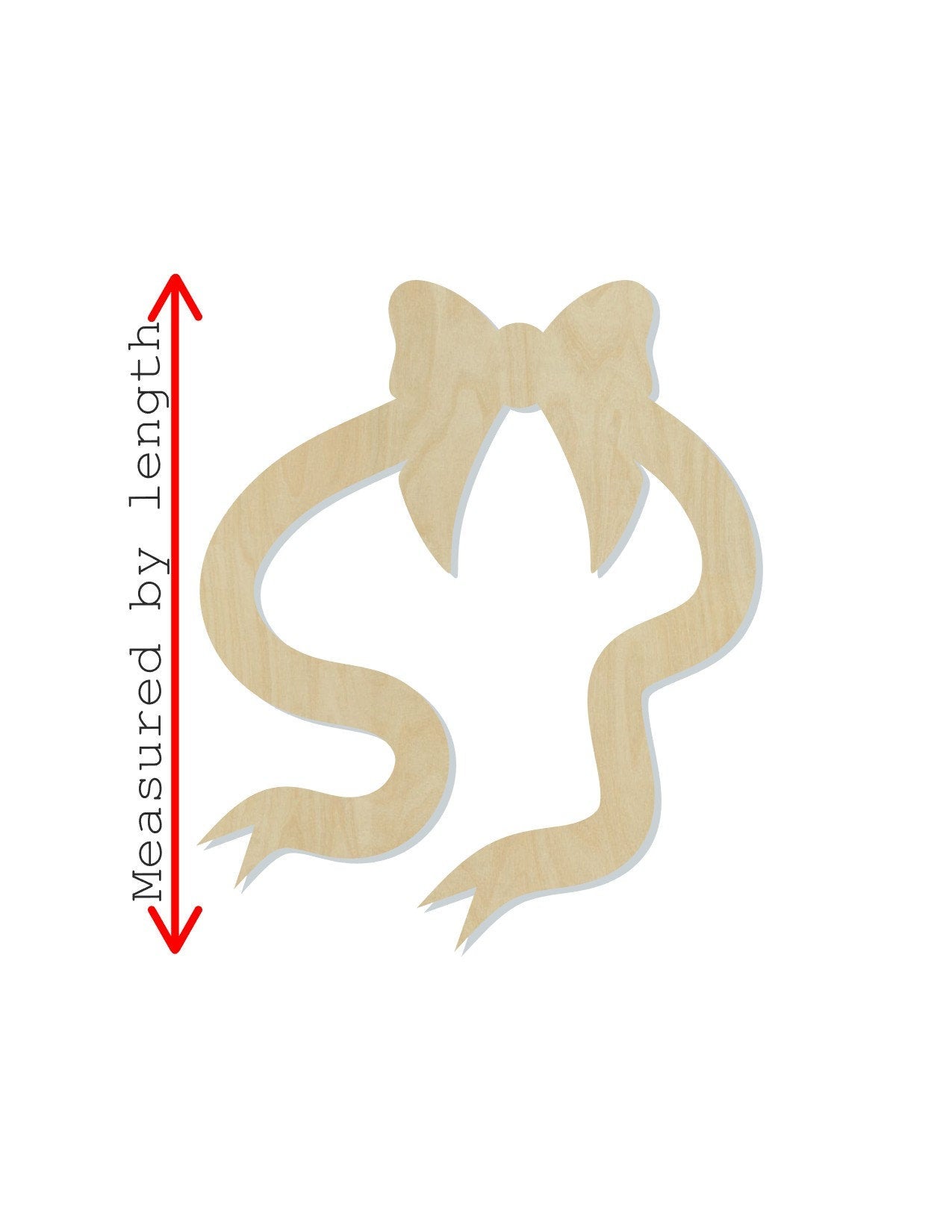 Ribbon wood shape wood cutouts DIY Paint kit #1925 - Multiple Sizes Available - Unfinished Wood Cutout Shapes