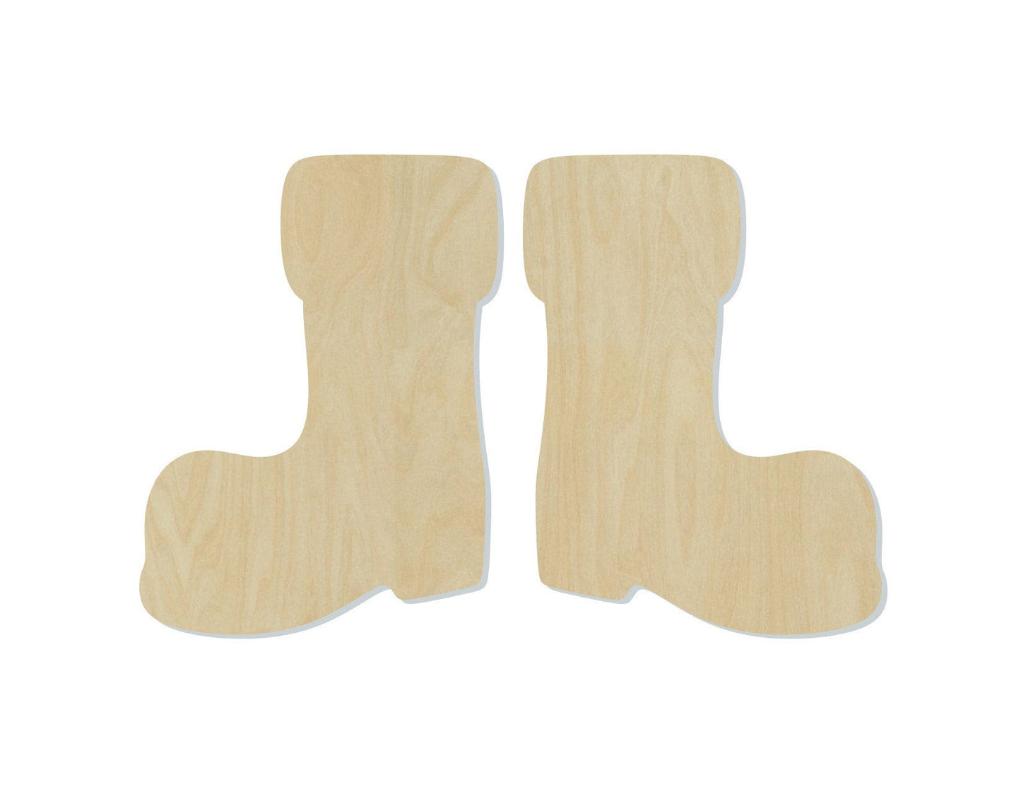 Santa Boots wood shape wood cutouts Christmas Craft DIY Paint kit #1955 - Multiple Sizes Available - Unfinished Wood Cutout Shapes