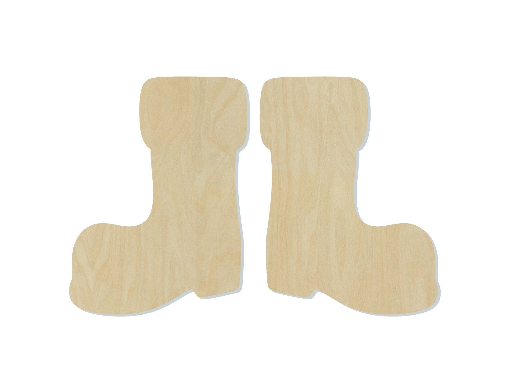 Santa Boots wood shape wood cutouts Christmas Craft DIY Paint kit #1955 - Multiple Sizes Available - Unfinished Wood Cutout Shapes