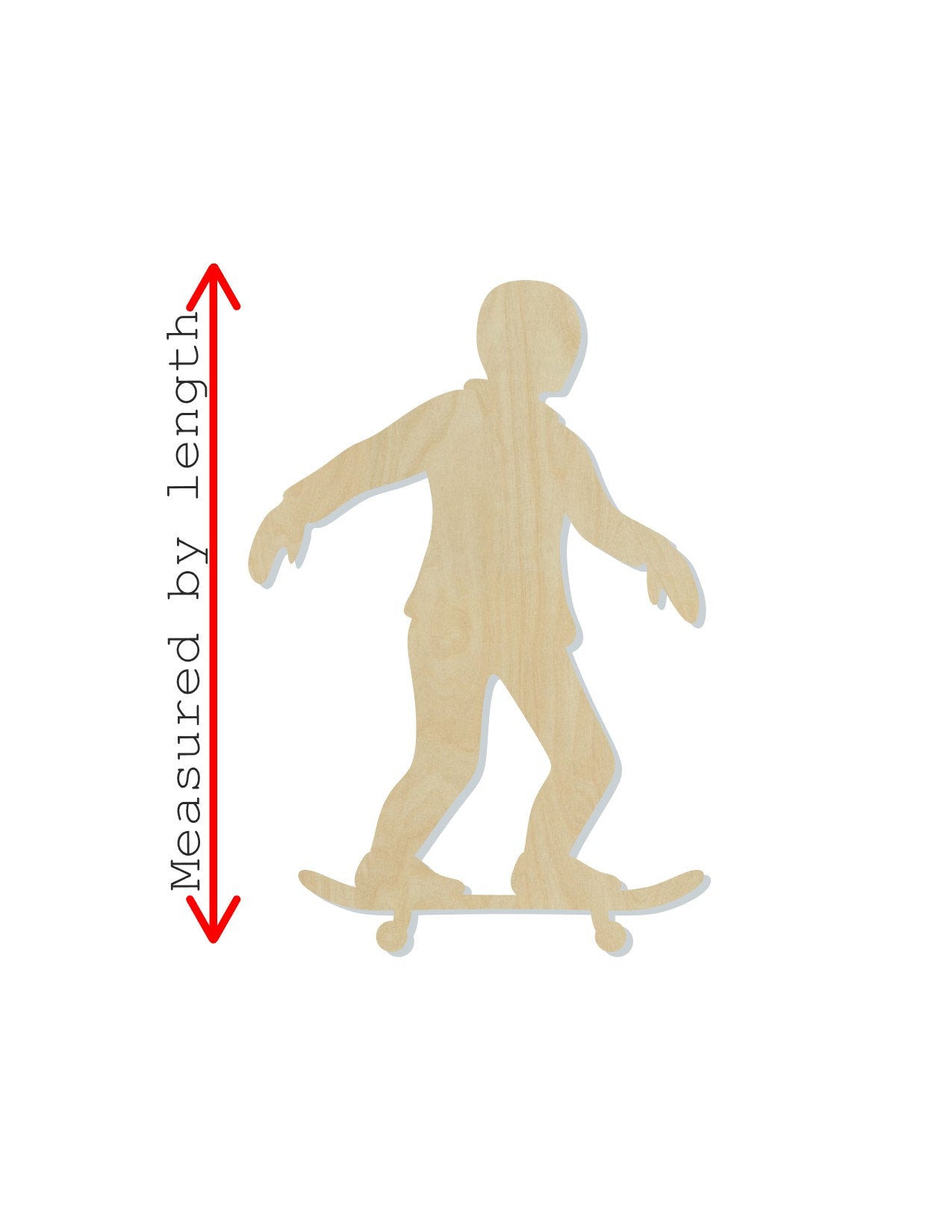 Skater wood shape wood cutouts Skateboard Skateboarder DIY Paint kit #2006 - Multiple Sizes Available - Unfinished Wood Cutout Shapes