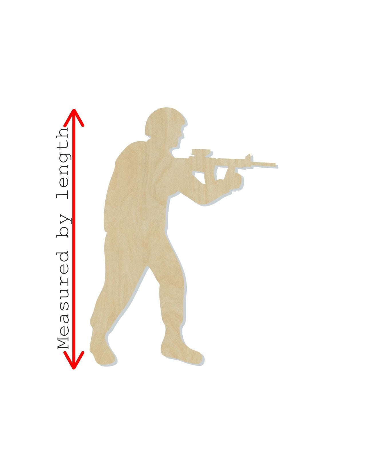 Soldier wood shape wood cutouts Military Army Navy Air Force Ward DIY Paint #2031 - Multiple Sizes Available - Unfinished Wood Cutout Shapes