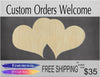 Double Heart Cutout #1001 - Multiple Sizes Available - Unfinished Wood Cutout Shapes