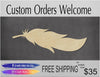 Feather Cutout #1013 - Multiple Sizes Available - Unfinished Wood Cutout Shapes