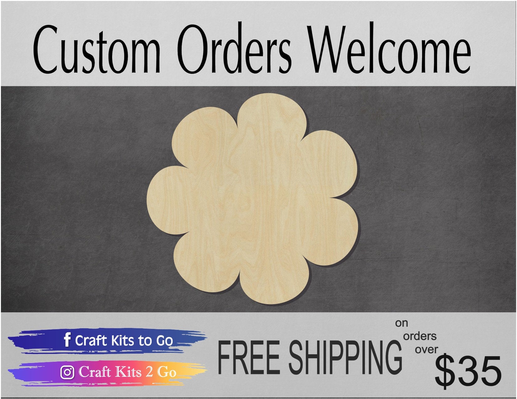 Flower Cutout #1014 - Multiple Sizes Available - Unfinished Wood Cutout Shapes