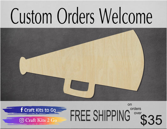 Megaphone Cutout #1020 - Multiple Sizes Available - Unfinished Wood Cutout Shapes