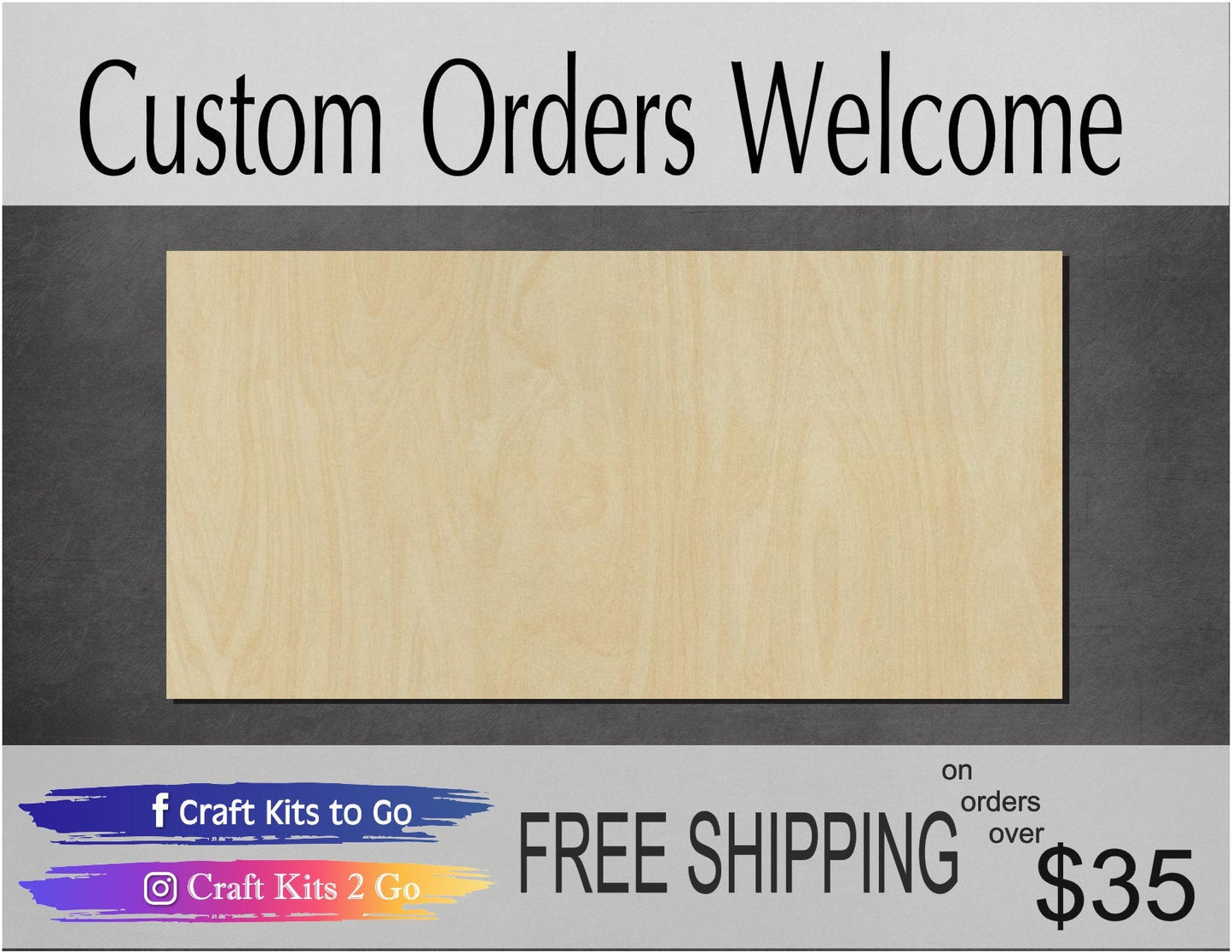 Rectangle Wood Cutout #1024 - Multiple Sizes Available - Unfinished Wood Cutout Shapes