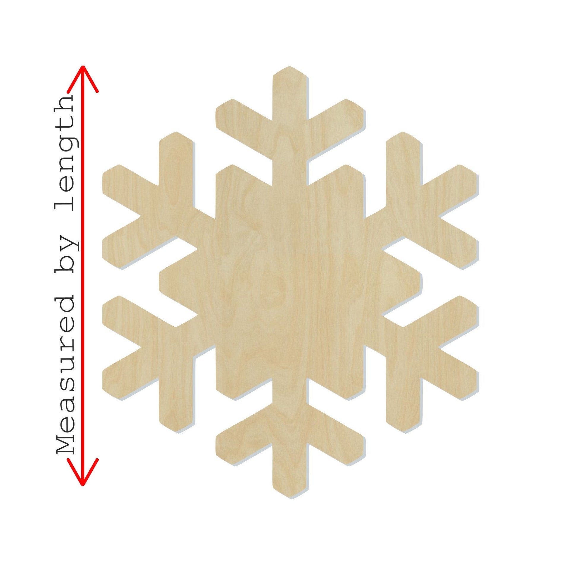 Snowflake Style #2 Wood Cutout #1028 - Multiple Sizes Available - Unfinished Wood Cutout Shapes