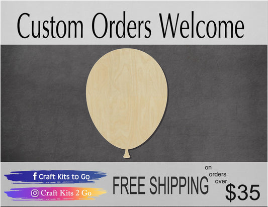 Balloon Wood Cutout #1042 - Multiple Sizes Available - Unfinished Wood Cutout Shapes