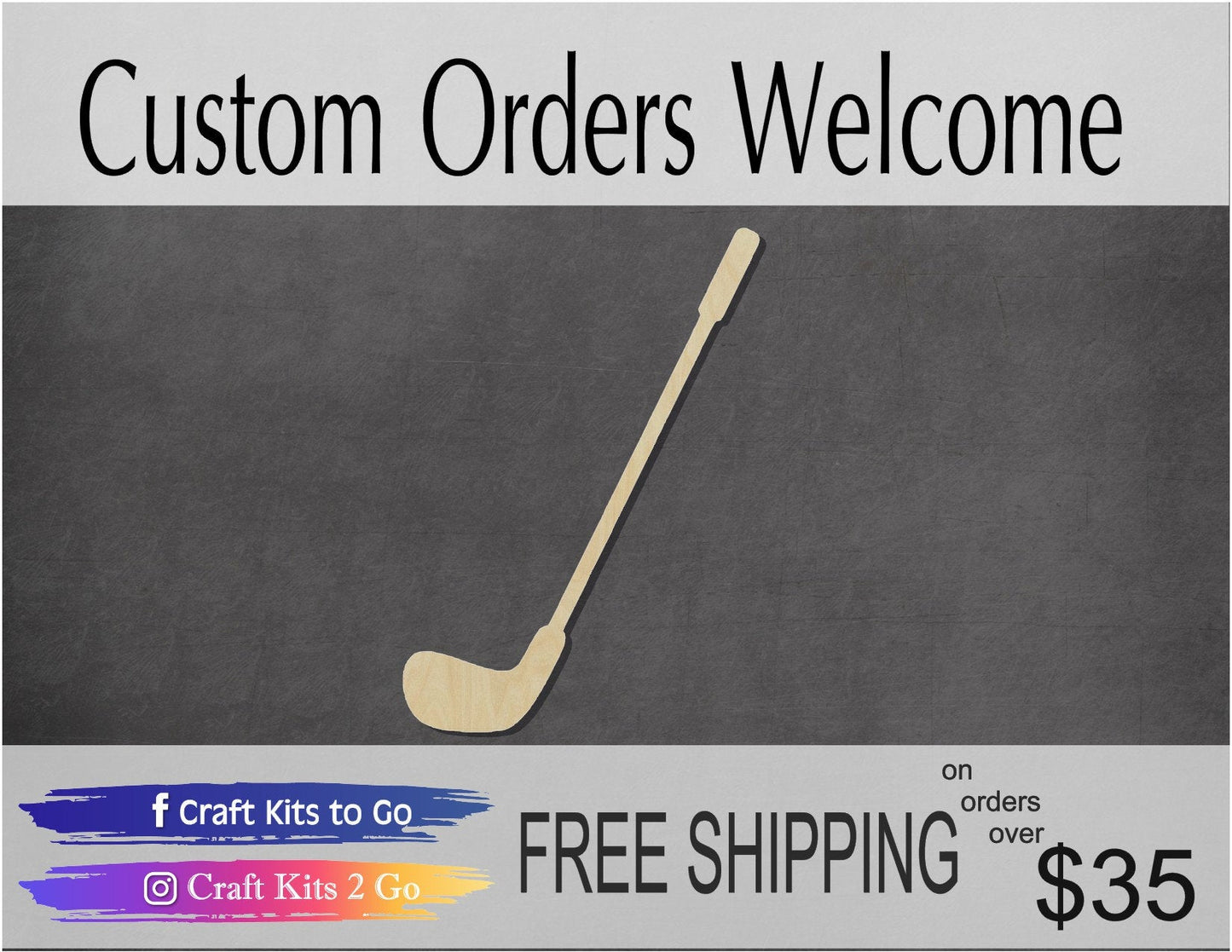 Golf Club Cutout Golf club blank golfing #1064 - Multiple Sizes Available - Unfinished Wood Cutout Shapes