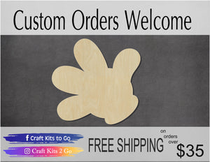 Mouse Hand Blank, mouse cutout #1077 - Multiple Sizes Available - Unfinished Wood Cutout Shapes