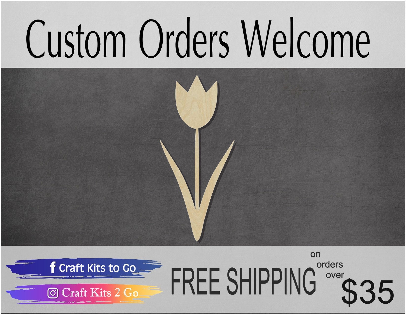 Tulip Blank garden flowers Tulip Cutout #1096 - Multiple Sizes Available - Unfinished Wood Cutout Shapes