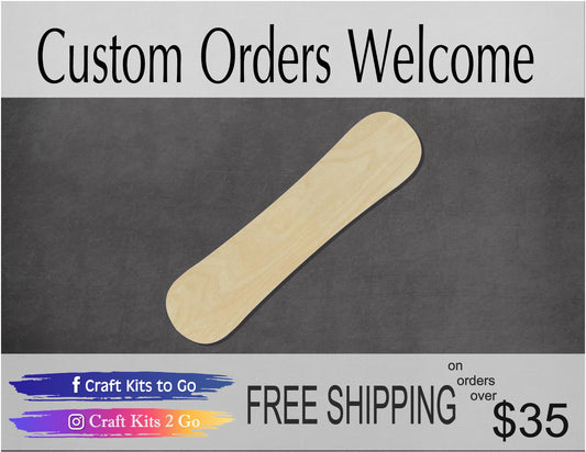 Snowboard blank snowing snow hobby #1100 - Multiple Sizes Available - Unfinished Wood Cutout Shapes