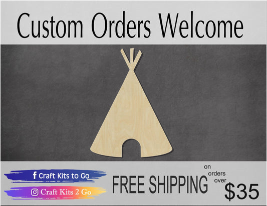 Tent Blank camping tribe summertime #1104 - Multiple Sizes Available - Unfinished Wood Cutout Shapes