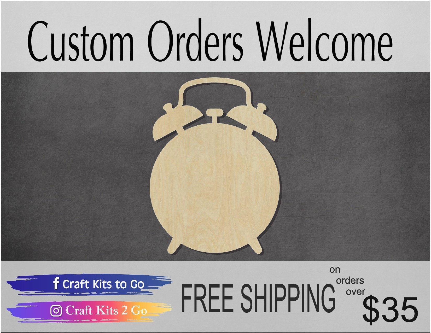 Alarm Clock Blank wake up school day #1118 - Multiple Sizes Available - Unfinished Wood Cutout Shapes