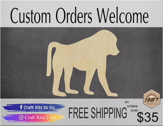Babboon blank cutout zoo animals zoo animals wild safari #1144 - Multiple Sizes Available - Unfinished Wood Cutout Shapes