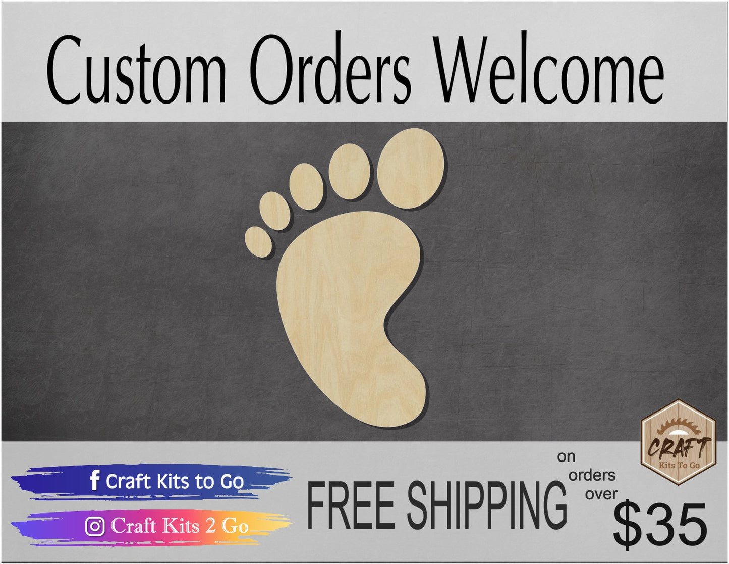 Baby Foot Baby shower infant #1152 - Multiple Sizes Available - Unfinished Wood Cutout Shapes