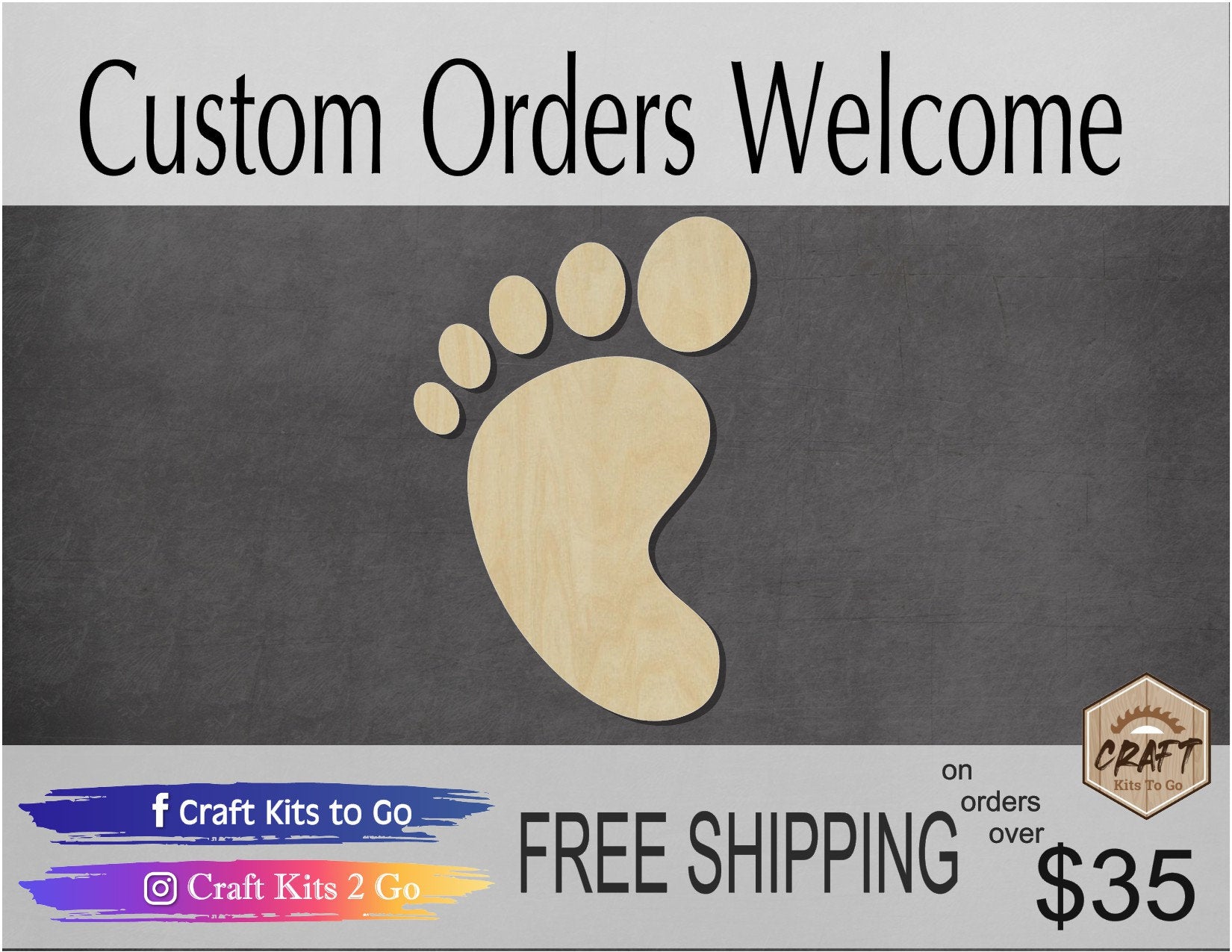 Baby Foot Baby shower infant #1152 - Multiple Sizes Available - Unfinished Wood Cutout Shapes