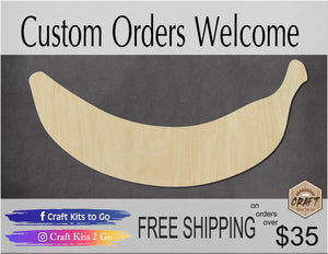 Banana blank wood cutout Food kitchen Healthy #1155 - Multiple Sizes Available - Unfinished Wood Cutout Shapes