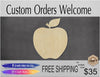 Apple Wood Blank cutouts back to school kitchen food #1163 - Multiple Sizes Available - Unfinished Cutout Shapes