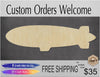 Blimp Wood Blank Cutouts Flying #1197 - Multiple Sizes Available - Unfinished Cutout Shapes