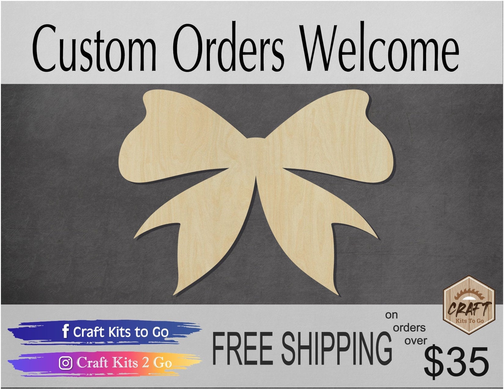 Bow Blank DIY Cutouts blanks hair bow #1198 - Multiple Sizes Available - Unfinished Cutout Shapes