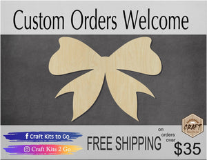 Bow Blank DIY Cutouts blanks hair bow #1198 - Multiple Sizes Available - Unfinished Cutout Shapes