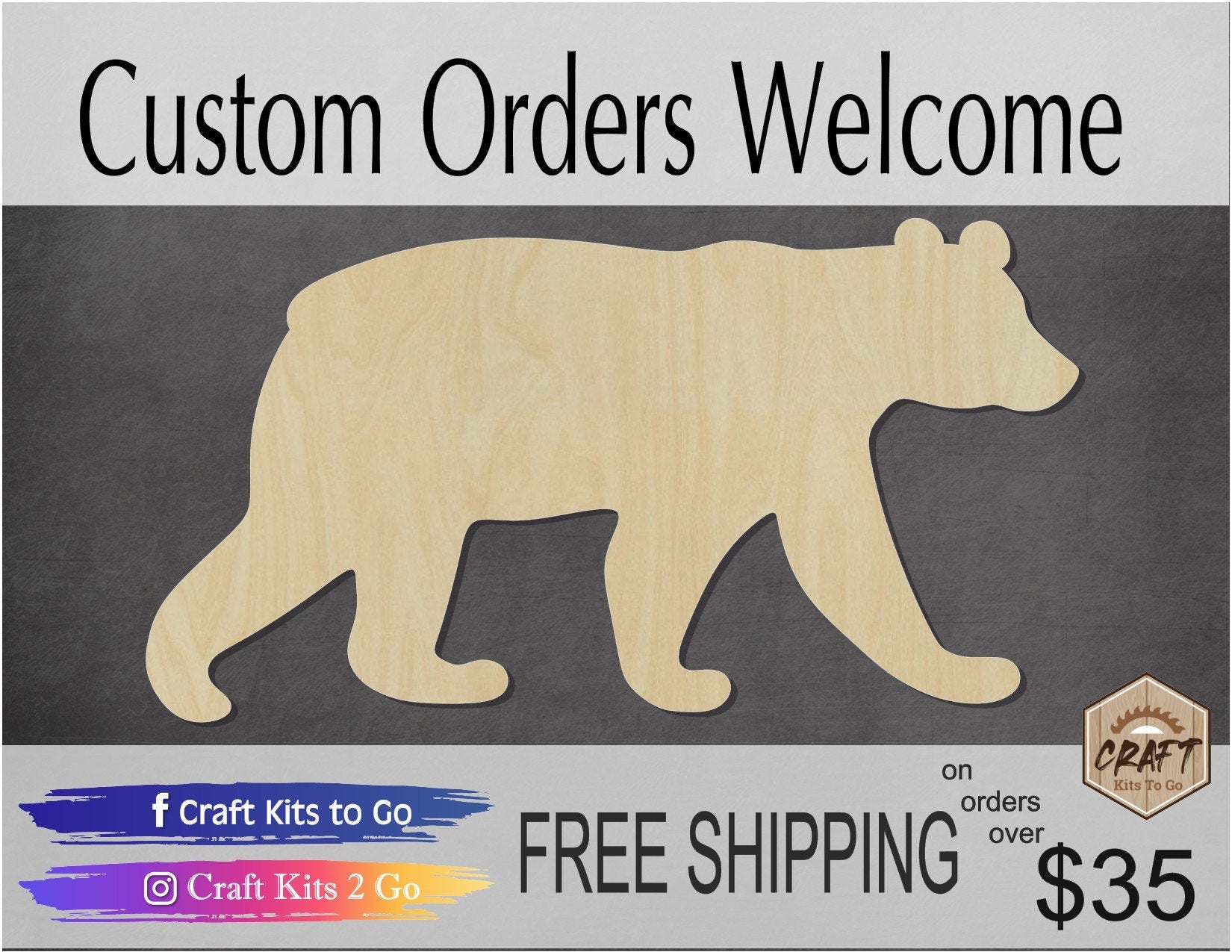 Black Bear Blank Wood cutouts Mama Bear Baby Bear Animal Cutouts Animal Blanks #1199 - Multiple Sizes Available - Unfinished Cutout Shapes