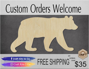 Black Bear Blank Wood cutouts Mama Bear Baby Bear Animal Cutouts Animal Blanks #1199 - Multiple Sizes Available - Unfinished Cutout Shapes