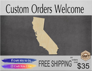California State blank wood cutouts State Pride #1248 - Multiple Sizes Available - Unfinished Wood Cutout Shapes