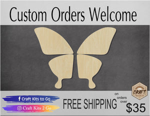 Butterfly wings blank wood cutouts Garden Flowers #1242 - Multiple Sizes Available - Unfinished Wood Cutout Shapes