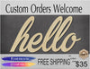 Hello word cutout word cutouts blanks DIY paint #2220 - Multiple Sizes Available - Unfinished Cutout Shapes