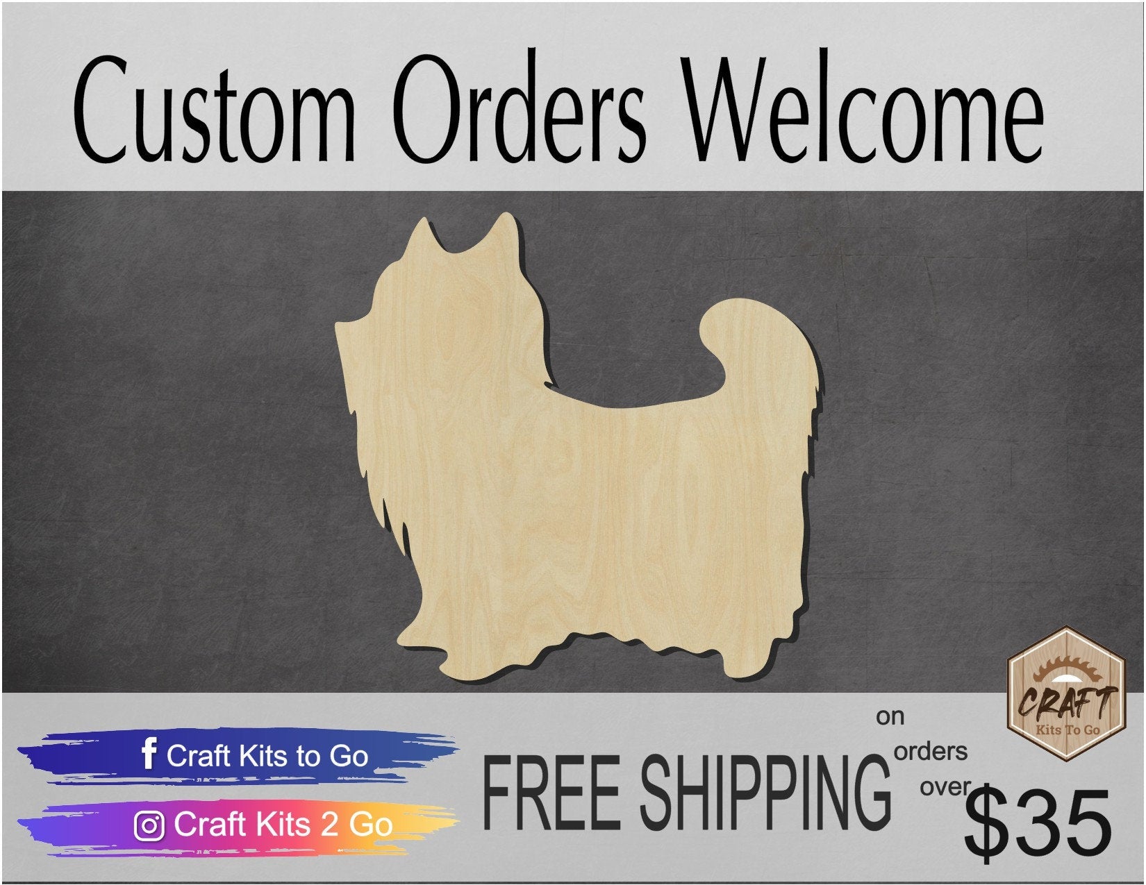 Yorkshire Terrier Wood blank Cutouts Mans best friend dog cutouts #2212 - Multiple Sizes Available - Unfinished wood Cutout Shapes
