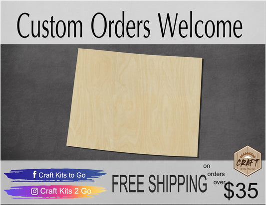 Wyoming State Wood Cutouts DIY Paint State Pride #2209 - Multiple Sizes Available - Unfinished wood Cutout Shapes