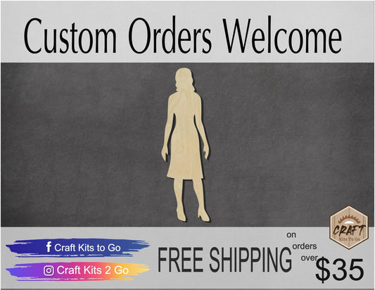 Woman Wood Cutouts Business Woman DIY paint work #2202 - Multiple Sizes Available - Unfinished wood Cutout Shapes