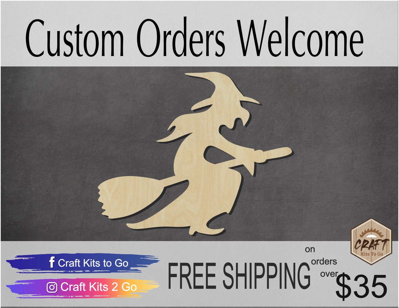 Witch Wood Cutouts Halloween DIY Paint #2198 - Multiple Sizes Available - Unfinished wood Cutout Shapes
