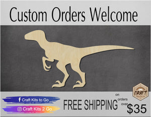 Velocirptor Dinosaur Wood blank Cutouts DIY paint Bedroom decor boys #2157 - Multiple Sizes Available - Unfinished wood Cutout Shapes